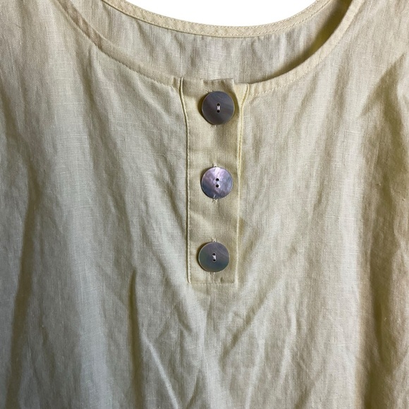 J. Jill Love Linen Sleeveless Shift Dress Yellow Size MP (Petite Medium) - Picture 8 of 8